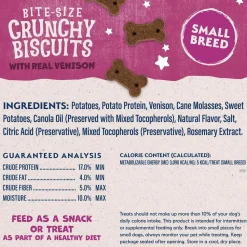 Natural Balance Pet Foods Rewards Bite-Size Crunchy Biscuits Small Breed Dog Treats Venison 8-oz