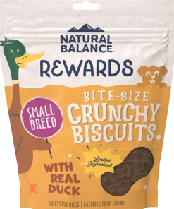 Natural Balance Pet Foods Rewards Bite-Size Crunchy Biscuits Small Breed Dog Treats Duck 8-oz