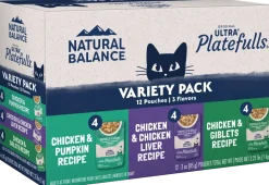 Natural Balance Ultra Platefulls Chicken Morsels in Gravy Adult Wet Cat Food Variety Pack 3-oz Pouches 12 Count