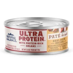 Natural Balance Ultra Protein Real Wet Cat Food Duck with Protein-Rich Organs Pate Recipe 2.8-oz
