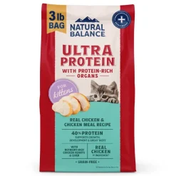 Natural Balance Ultra Protein Kitten Dry Cat Food Real Chicken & Chicken Meal 3-lb