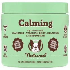 Natural Dog Company Calming Chews Anxiety & Stress Supplement for Dogs 90 Count