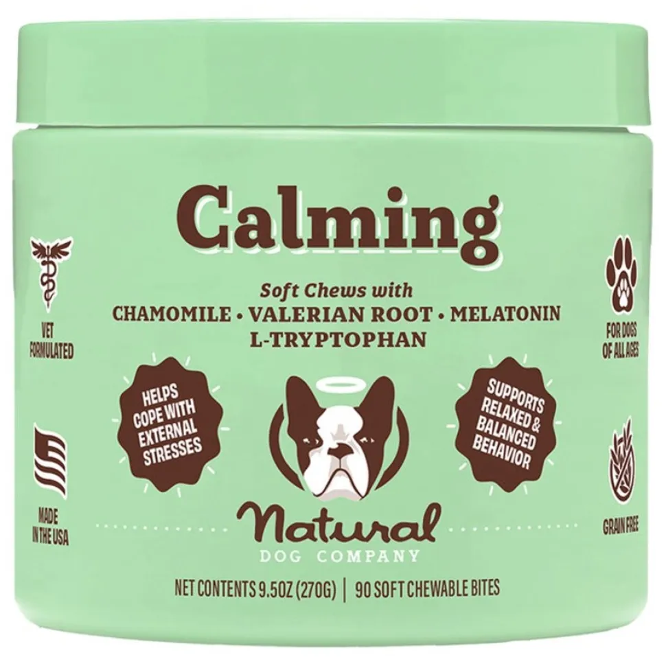 Natural Dog Company Calming Chews Anxiety & Stress Supplement for Dogs 90 Count