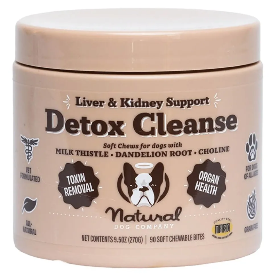 Natural Dog Company Detox Cleanse Liver & Kidney Chews Supplement for Dogs 90 Count