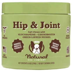 Natural Dog Company Hip & Joint Glucosamine Chew Supplement for Dogs 90 Count