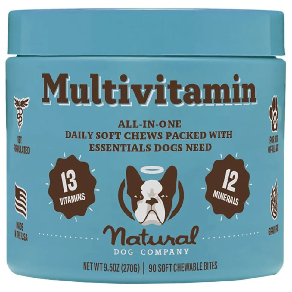 Natural Dog Company Multivitamin Soft Chew Supplement for Dogs 90 Count