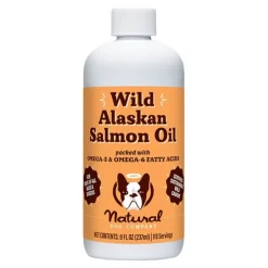 Natural Dog Company Wild Alaskan Salmon Oil Omega-3 Liquid Dog Supplement 8-oz