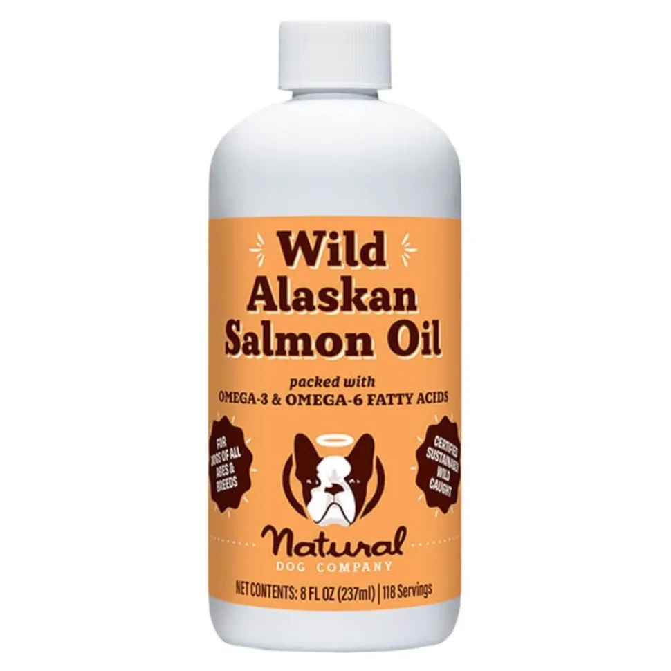 Natural Dog Company Wild Alaskan Salmon Oil Omega-3 Liquid Dog Supplement 8-oz