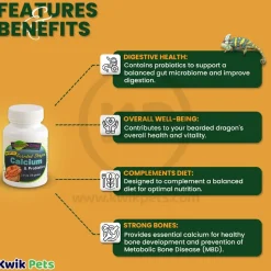 Nature Zone Bearded Dragon Calcium & Probiotics Supplement 2.8-oz