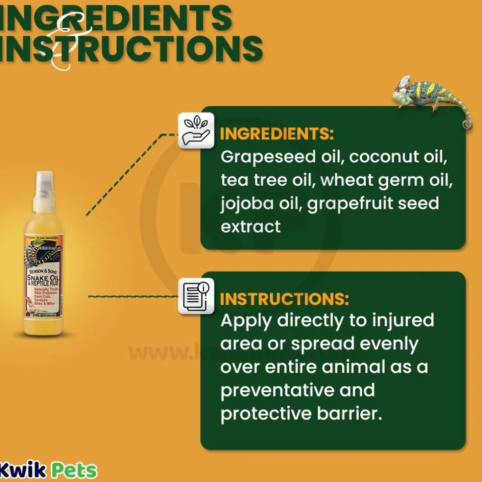 Nature Zone Benson & Sons Snake Oil and Reptile Rub 8-oz