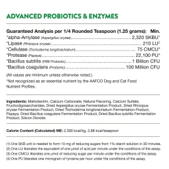 NaturVet Advanced Probiotic & Enzymes Powder for Dogs & Cats 4-oz