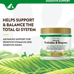 NaturVet Advanced Probiotic & Enzymes Powder for Dogs & Cats 8-oz