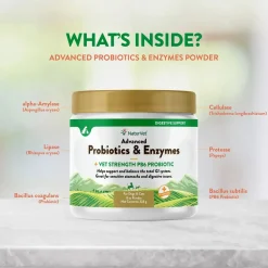 NaturVet Advanced Probiotic & Enzymes Powder for Dogs & Cats 8-oz