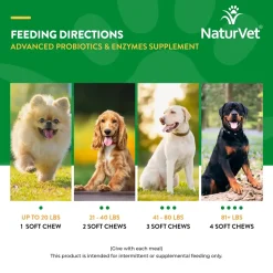 NaturVet Advanced Probiotics & Enzymes Dog Soft Chews 70 Count 5.9-oz