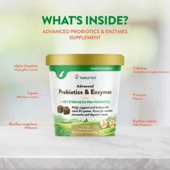 NaturVet Advanced Probiotics & Enzymes Dog Soft Chews 70 Count 5.9-oz