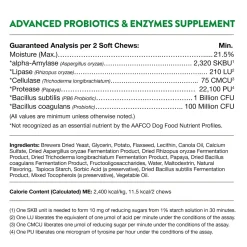 NaturVet Advanced Probiotics & Enzymes Dog Soft Chews 70 Count 5.9-oz