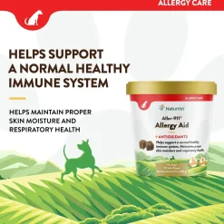 NaturVet Aller-911 Allergy Aid Plus Antioxidants Soft Chews for Dogs 70 Count 5.4-oz