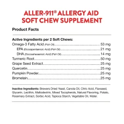 NaturVet Aller-911 Allergy Aid Plus Antioxidants Soft Chews for Dogs 70 Count 5.4-oz