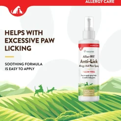 NaturVet Aller-911 Anti-Lick Allergy Aid Paw Spray for Dogs & Cats 8-oz