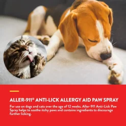 NaturVet Aller-911 Anti-Lick Allergy Aid Paw Spray for Dogs & Cats 8-oz