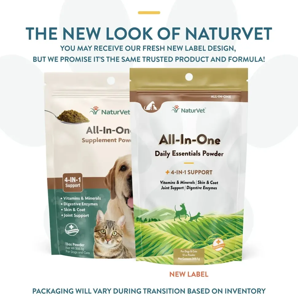 NaturVet All-in-One Daily Essentials Powder for Dogs & Cats 13-oz