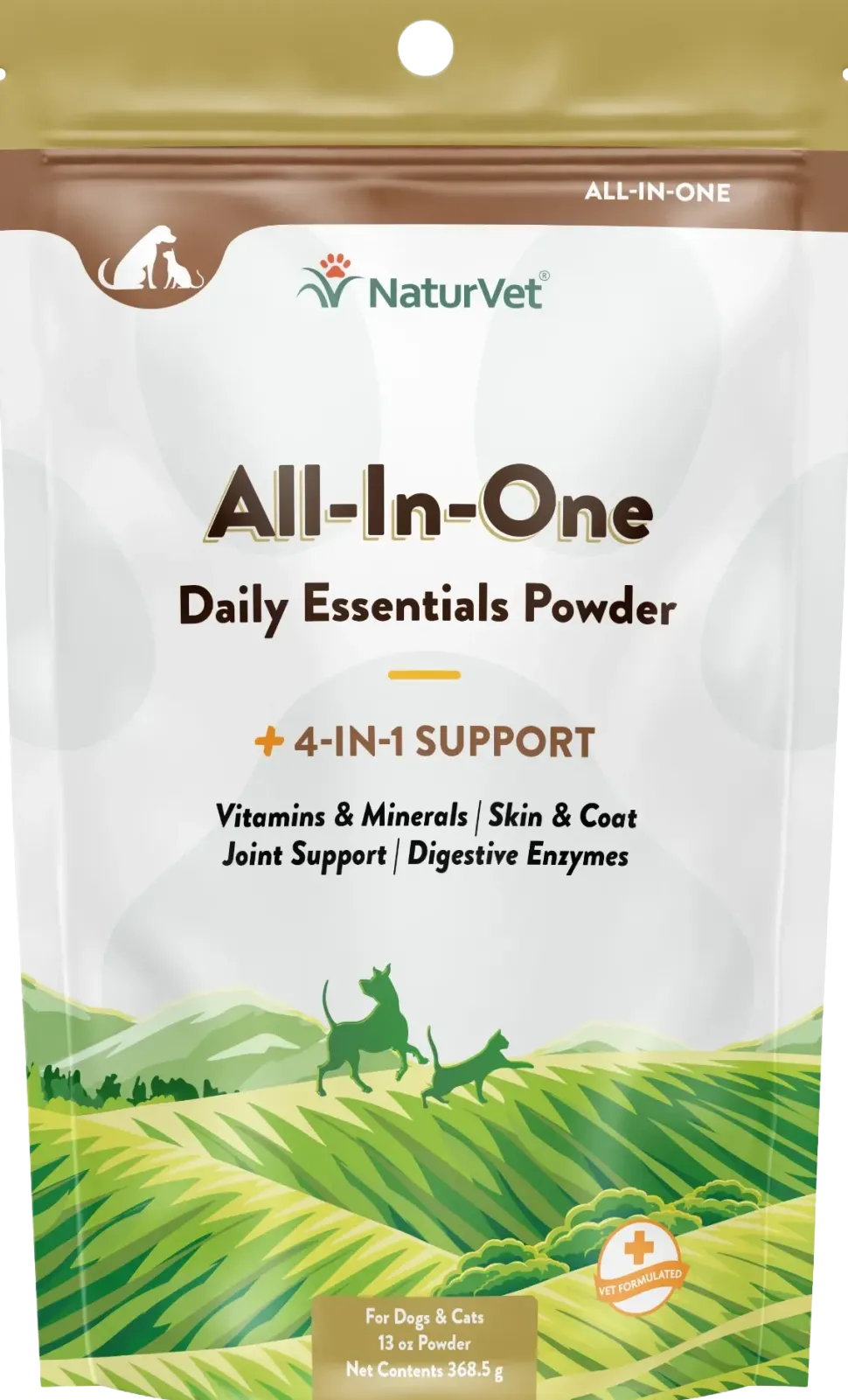 NaturVet All-in-One Daily Essentials Powder for Dogs & Cats 13-oz