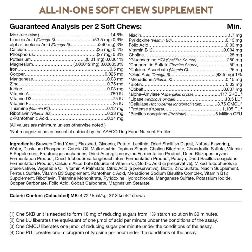 NaturVet All-in-One Soft Chews for Dogs 120 Count 16.9-oz