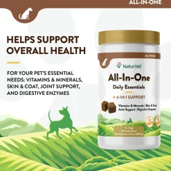 NaturVet All-in-One Soft Chews for Dogs 120 Count 16.9-oz