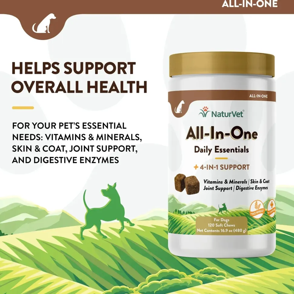 NaturVet All-in-One Soft Chews for Dogs 120 Count 16.9-oz