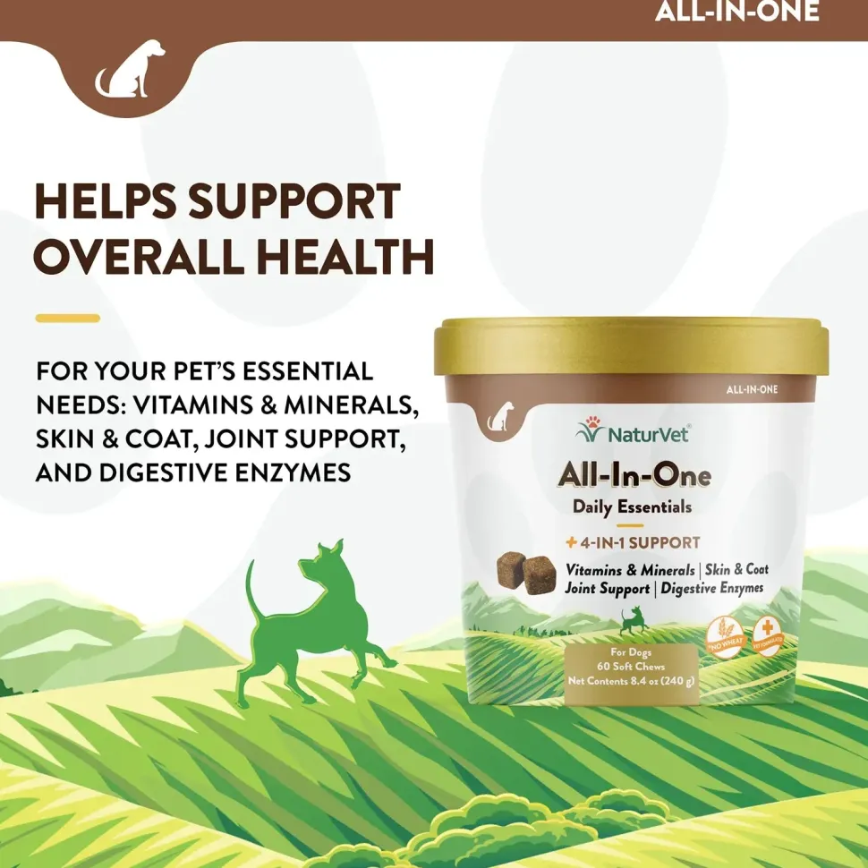 NaturVet All-in-One Soft Chews for Dogs 60 Count 8.4-oz
