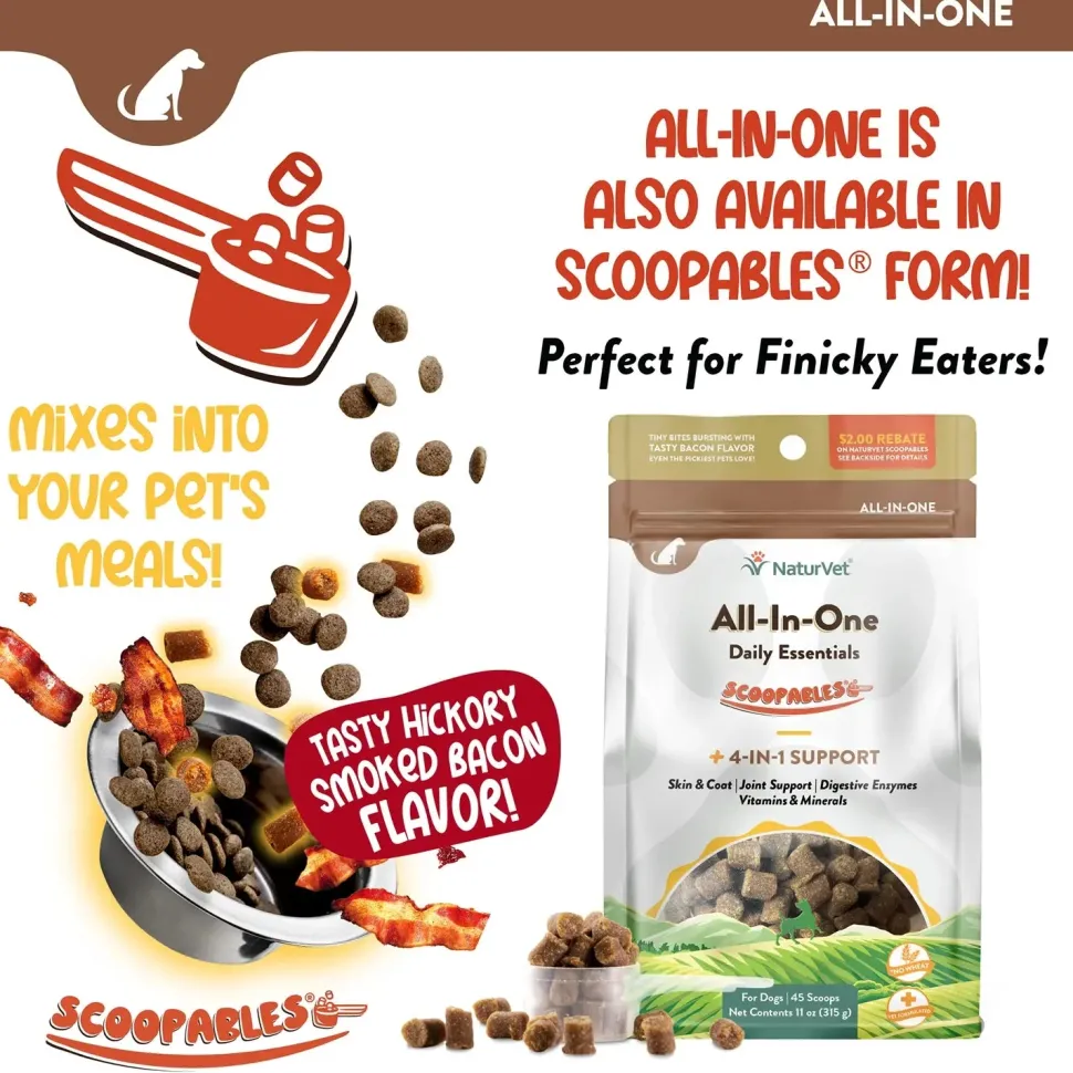 NaturVet All-in-One Soft Chews for Dogs 60 Count 8.4-oz