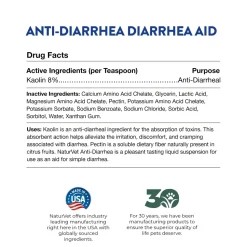 NaturVet Anti-Diarrhea Plus Kaolin Liquid for Dogs & Cats 8-oz