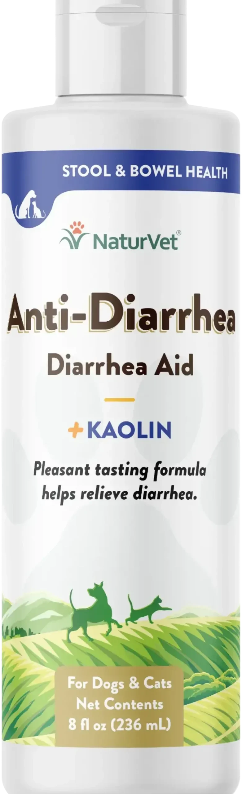 NaturVet Anti-Diarrhea Plus Kaolin Liquid for Dogs & Cats 8-oz