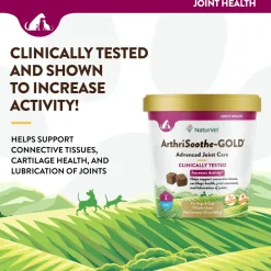 NaturVet ArthriSoothe-GOLD Level 3 Soft Chews for Dogs & Cats 70 Count 5.9-oz
