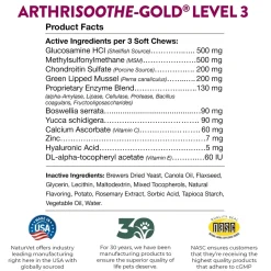 NaturVet ArthriSoothe-GOLD Level 3 Soft Chews for Dogs & Cats 70 Count 5.9-oz