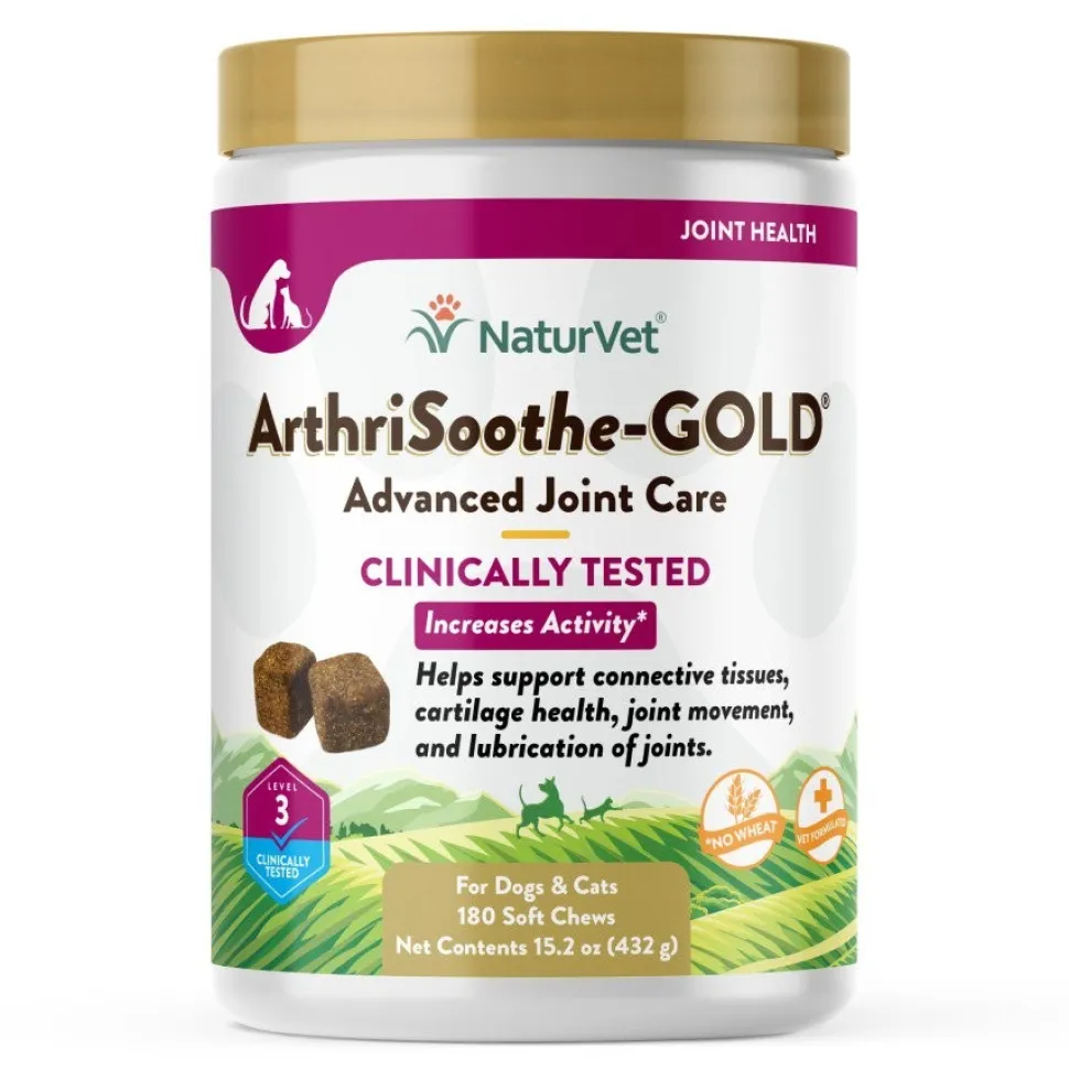 NaturVet ArthriSoothe-GOLD Level 3 Soft Chews for Dogs & Cats 180 Count 15.2-oz