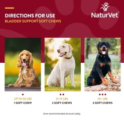 NaturVet Bladder Support Plus Cranberry Soft Chews for Dogs 60 Count 6.3-oz