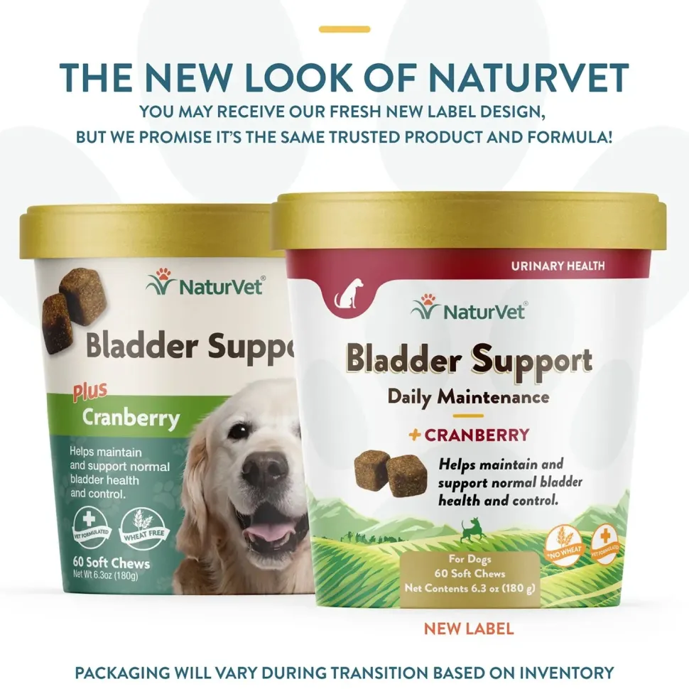 NaturVet Bladder Support Plus Cranberry Soft Chews for Dogs 60 Count 6.3-oz
