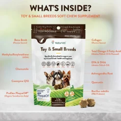 NaturVet Breed Specific Toy & Small Breeds Soft Chew Supplement for Dogs 60 Count 4.6-oz