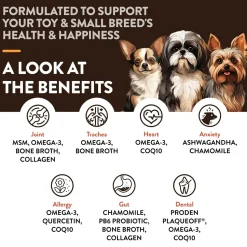 NaturVet Breed Specific Toy & Small Breeds Soft Chew Supplement for Dogs 60 Count 4.6-oz