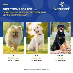 NaturVet Coprophagia Stool Eating Deterrent Soft Chews for Dogs 70 Count 5.4-oz
