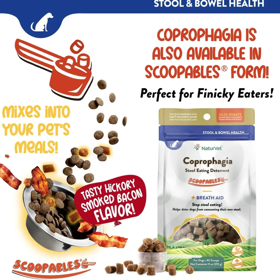 NaturVet Coprophagia Stool Eating Deterrent Soft Chews for Dogs 70 Count 5.4-oz