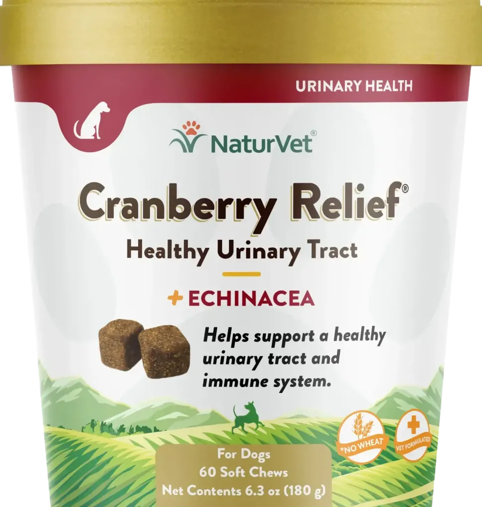 NaturVet Cranberry Relief Plus Echinacea Soft Chews for Dogs 60 Count 6.3-oz