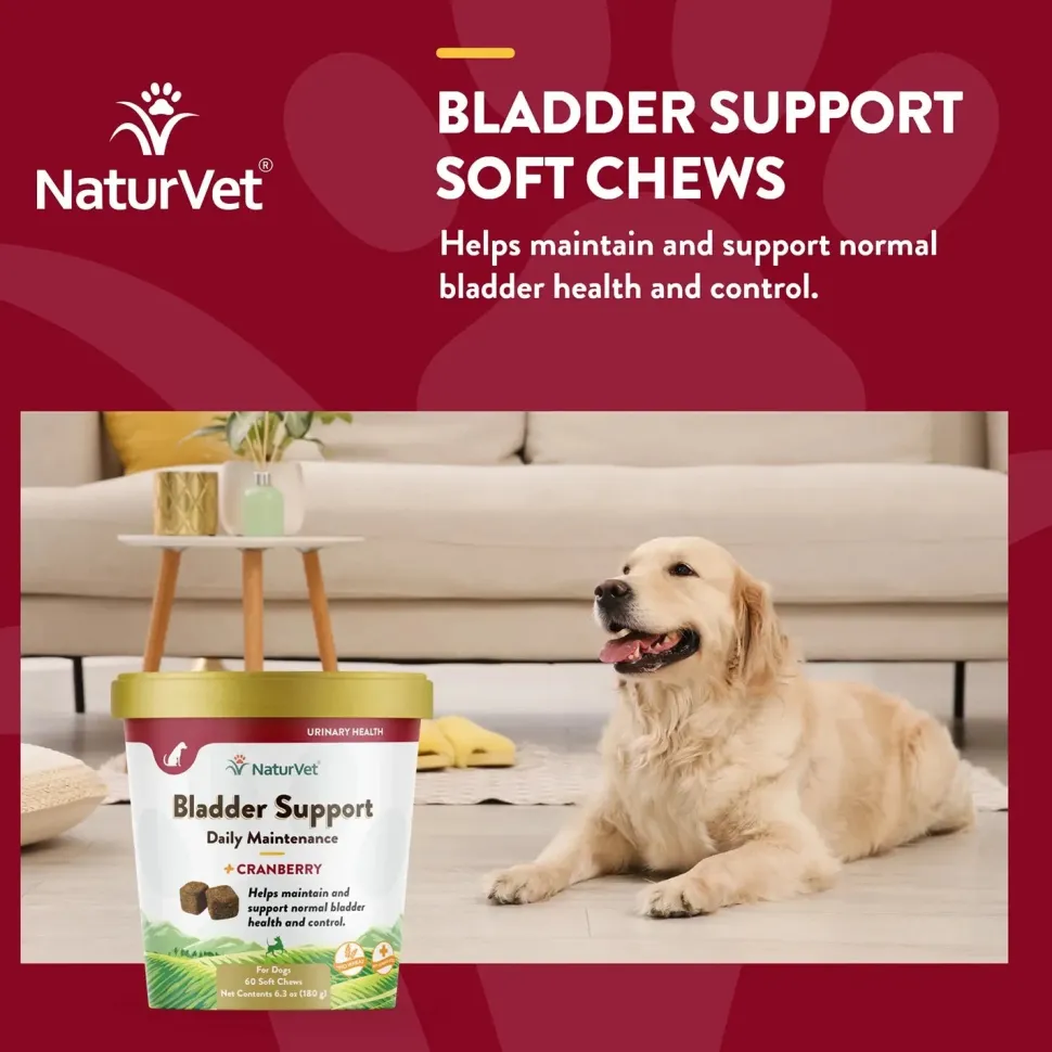 NaturVet Cranberry Relief Plus Echinacea Soft Chews for Dogs 60 Count 6.3-oz