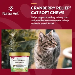 NaturVet Cranberry Relief Plus Echinacea Soft Chews for Cats 60 Count 3.1-oz