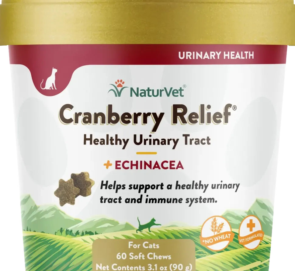 NaturVet Cranberry Relief Plus Echinacea Soft Chews for Cats 60 Count 3.1-oz
