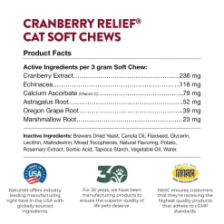 NaturVet Cranberry Relief Plus Echinacea Soft Chews for Cats 60 Count 3.1-oz
