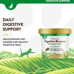 NaturVet Digestive Enzymes Plus Pre and Probiotic Soft Chews for Cats 60 Count 3.1-oz