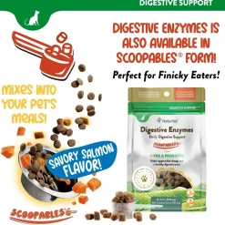NaturVet Digestive Enzymes Plus Pre and Probiotic Soft Chews for Cats 60 Count 3.1-oz