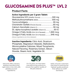 NaturVet Glucosamine-DS Plus Level 2 Time Release Tablets for Dogs & Cats 60 Count 6.3-oz